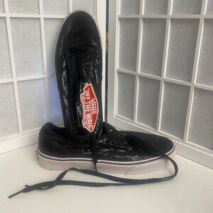Van's Off The Wall Sparkling Black Sequin Sneakers Sz. 8.5 New with Tags